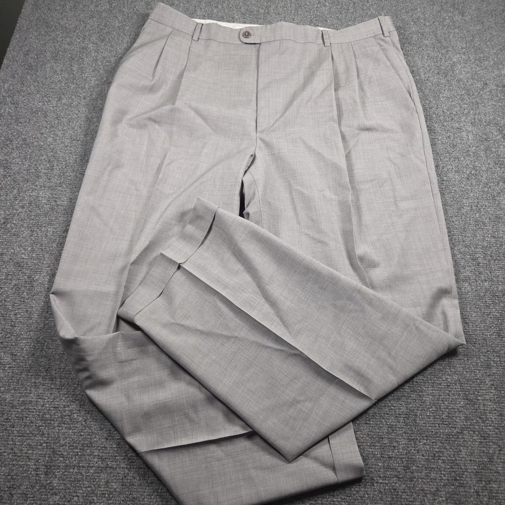 Zanella Austin Dress Pants Mens 40 (Fit 38s31) Gray Pleated Cuffed Wool Italy